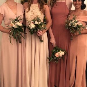 Lulus Blush Floor Length Dress